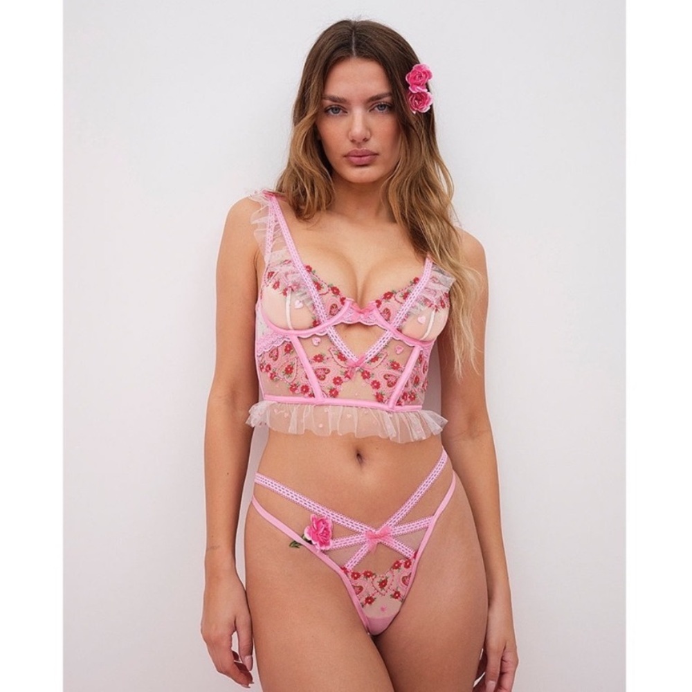 New! For love and lemons whimsical garden bustier bra top 10101 - Picture 3 of 12